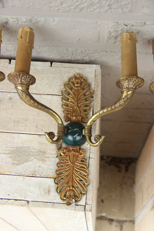 Set Antique 4 Empire bronze wall lights sconces