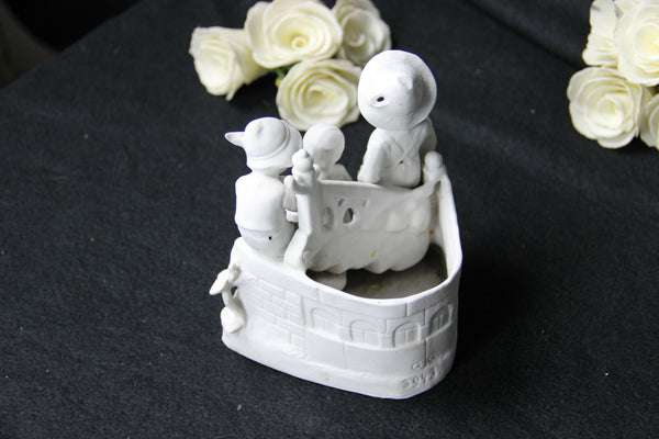 German antique marked Bisque porcelain statue group