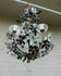 Vintage French metal Glass daisy flower Chandelier lamp attr MAISON BAGUES 1970
