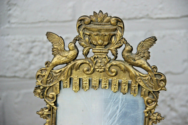 Antique French PAIR empire Birds Bronze brass Picture Frames photo