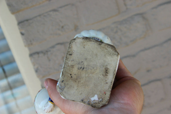 Antique henriot quimper Faience salt pepper vinegar cruet set figurine