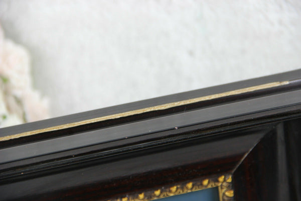 Antique Limoges porcelain plaque framed signed CHAUFRIASSE putti