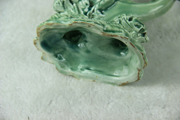 Antique French barbotine majolica anchor Boat vase Rare maritime theme