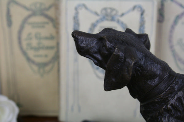 ART deco 1930 French Bronze Dog german sheperd marble base