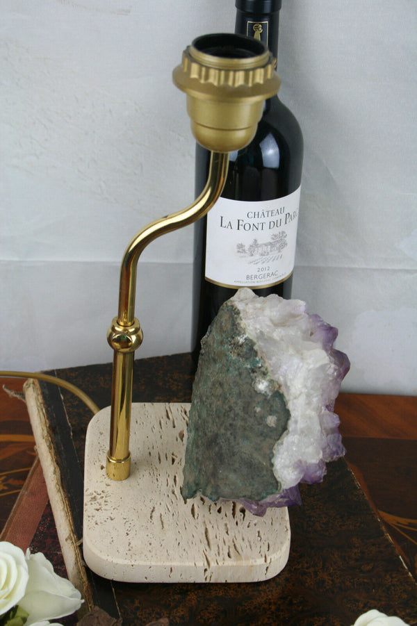 1960's Mid century Table lamp Mineral quartz  amythyst colour