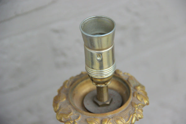 antique french bayeux porcelain vase Lamp floral lady portrait 1900