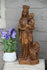 Large antique Chalkware Religious Madonna statue figurine flanders lion symbol