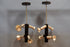 PAIR holland Philips Retro vintage 1970's industrial flexible 4 arms chandeliers