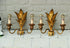 Hollywood regency PAIR Metal gold gilt wood wall lights sconces attr. jansen