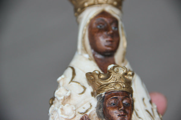 Vintage Black madonna religious figurine cast resin
