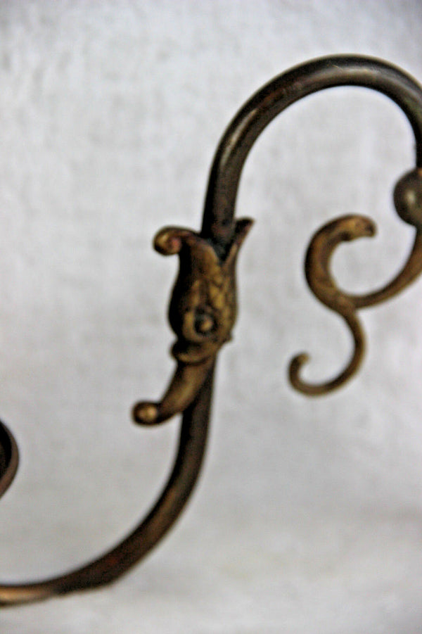 PAIR Brass HAbsburger eagle bird dolphin head wall lights sconces 1960