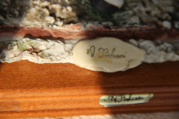 Capodimonte BALCARI marked porcelain romantic coach carriage horse couple