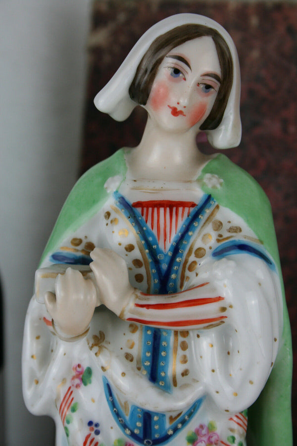 Antique French vieux paris porcelain noble lady figurine 1900