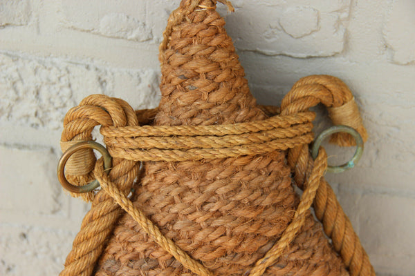 Vintage Audoux Minet Rope Wall mirror France 1950s