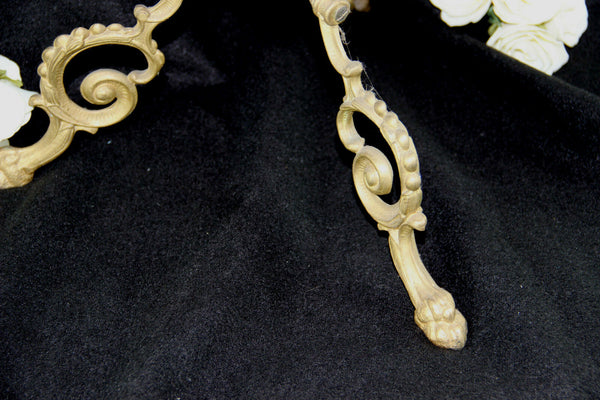 French Vintage 1960 Pedestal plant stand table mythological figurine lion paws