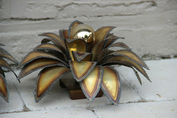 Mid century hollywood regency PAIR wall lights sconces leaves Maison jansen KOGL