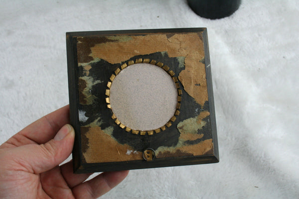 French 1950's miniature portrait officer Soldier signed military