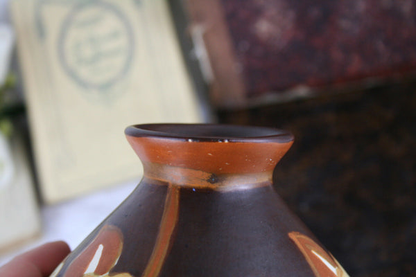 Rare Boch Freres Keramis Catteau Art deco Belgian Vase parrot birds D2781