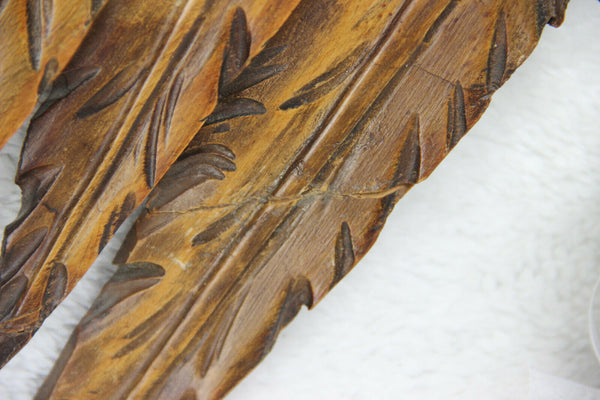 Large Antique French Wood carved dragon gothic head mirror sickle Attr. VIARDOT