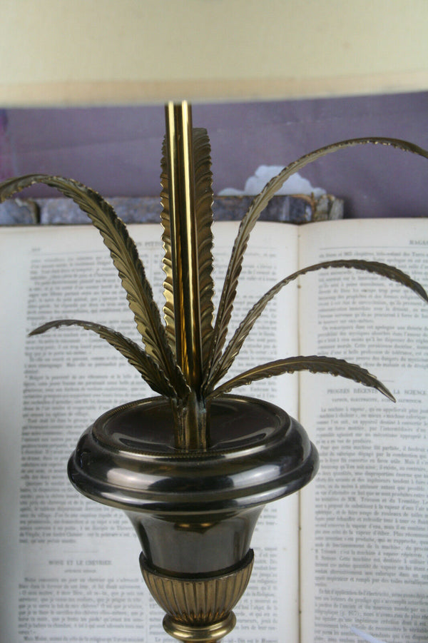French Vintage 1960 Brass leaves table lamp mid-century vintage