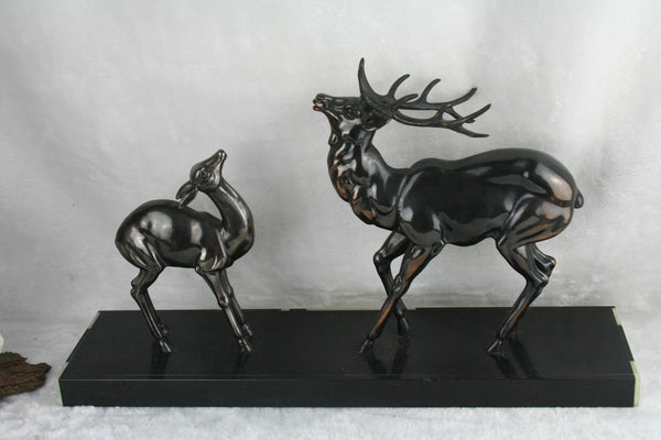 ART deco Spelter bronze Deer statue sculpture French