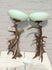PAIR vintage 1970 hunt cabin Deer antler Sconces wall lights opaline shades