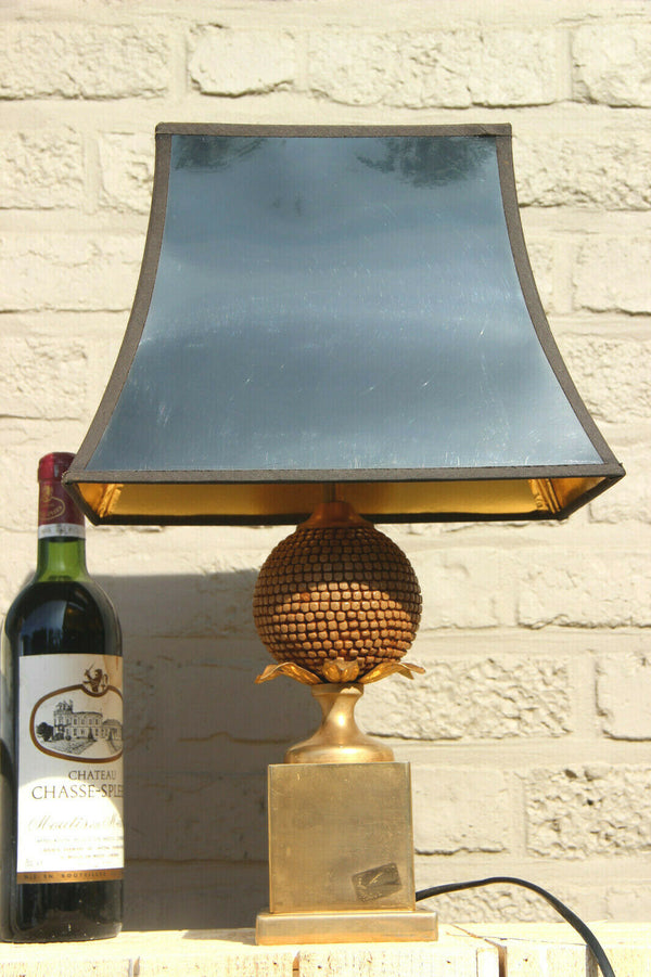 Mid Century French 1970 Egg Floral table lamp attr. maison jansen