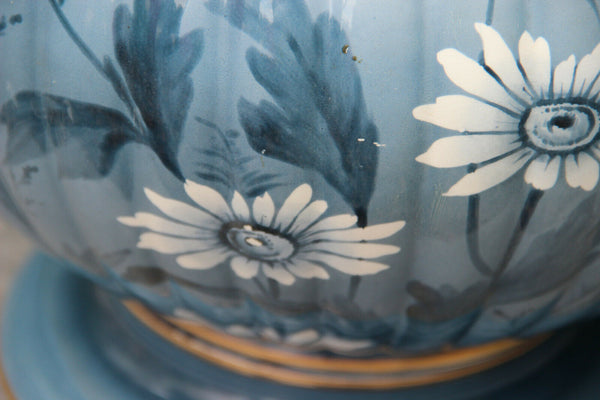 Huge Antique French art nouveau ceramic Dragon gothic floral planter Jardiniere