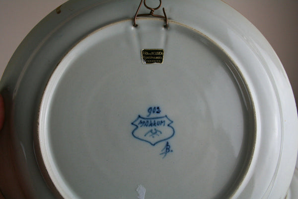 Set of 3 Antique Dutch pottery Plate with birds Makkum Tichelaar marked