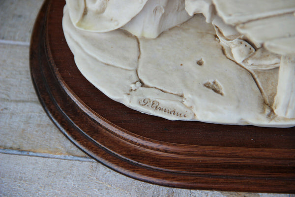 giuseppe armani capodimonte statue card players wood base resin cast