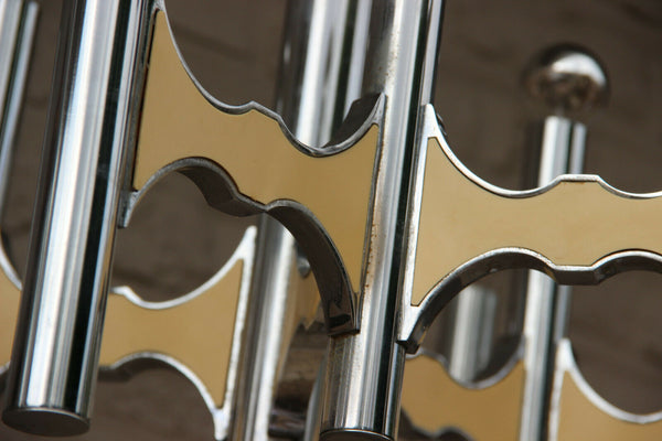 Mid century SCIOLARI 9 arm tube chrome Chandelier Italy 1970