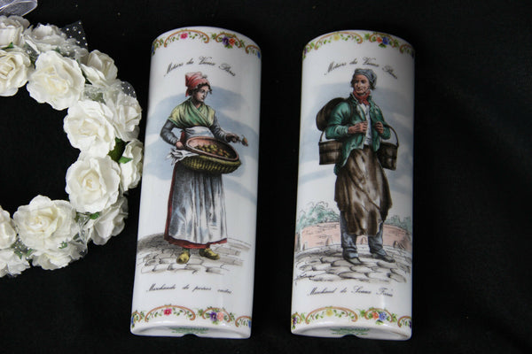 Pair porcelain radiator hanging humidifier vieux paris metiers marked rare