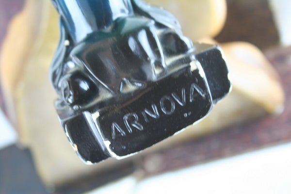 French antique 1930 Chalkware buste + candle holders madonna mary polychrome