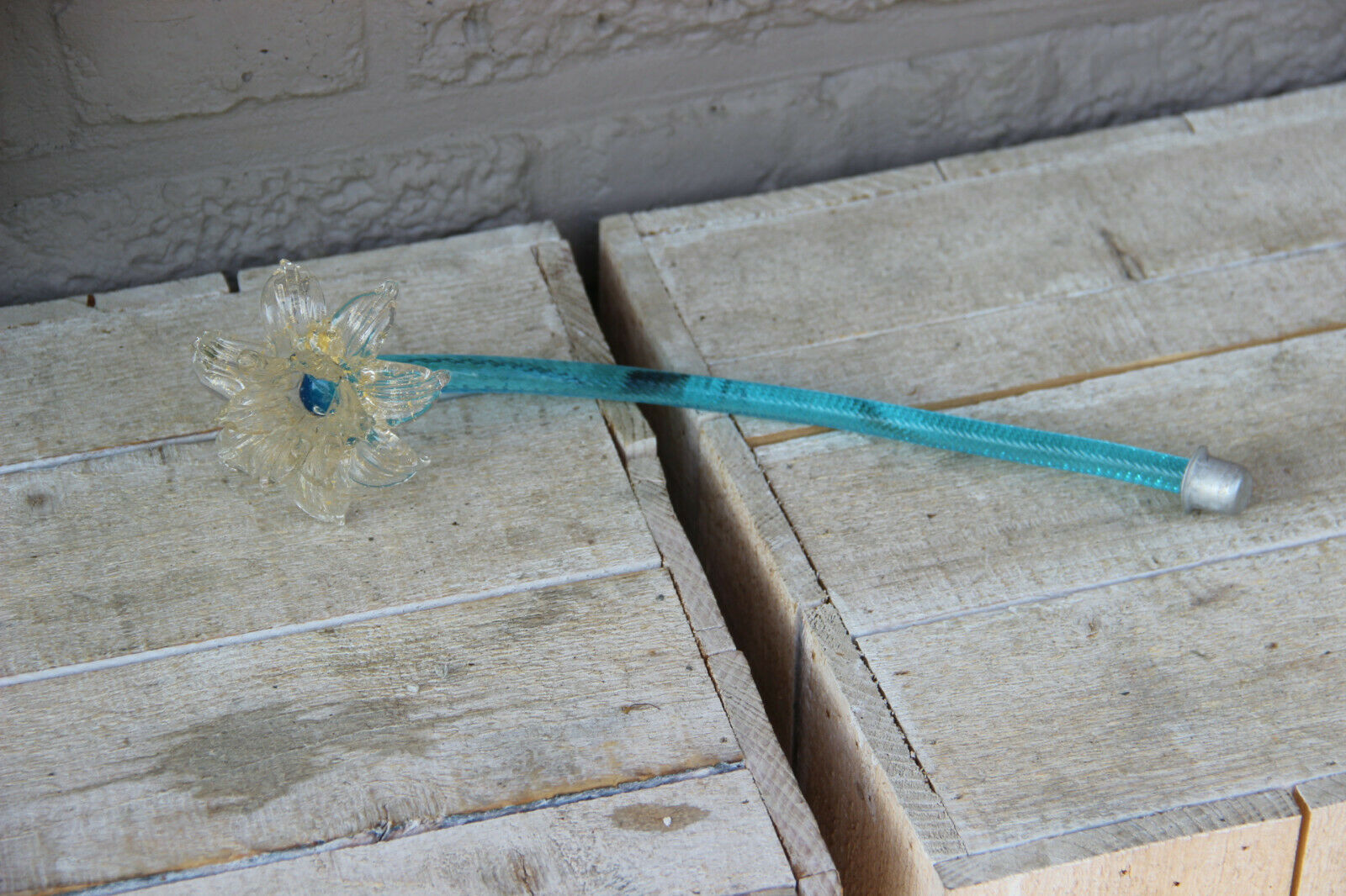 Murano italian hand blown replacement flower blue  element part chandelier