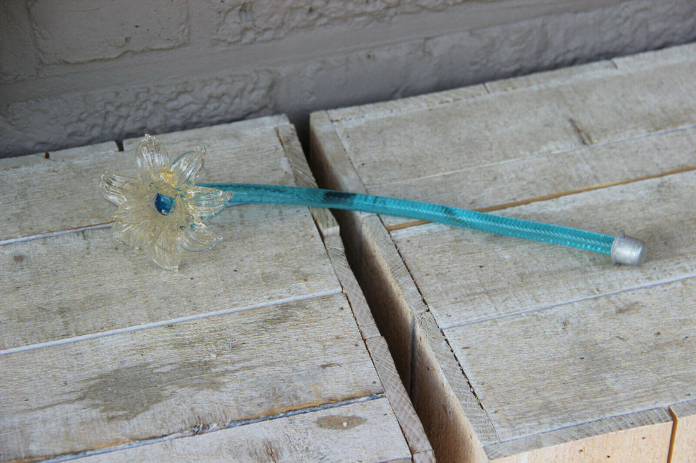 Murano italian hand blown replacement flower blue  element part chandelier
