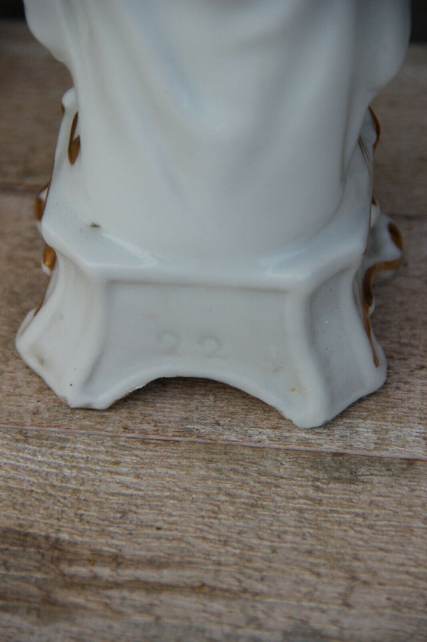 Antique vieux paris porcelain madonna figurine religious