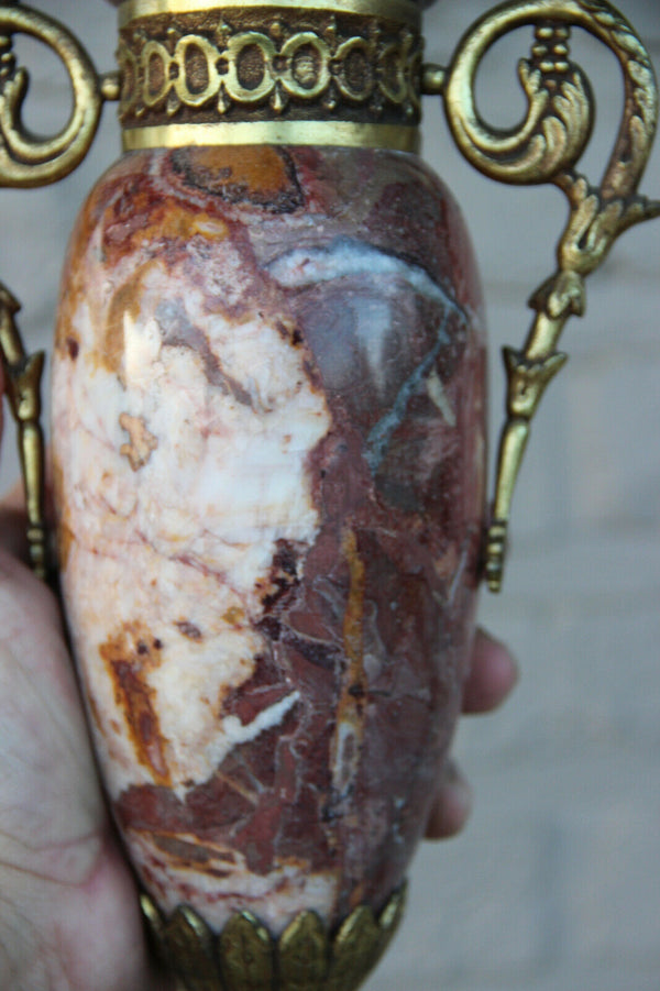 Antique PAIR french marble bronze empire Vases urns