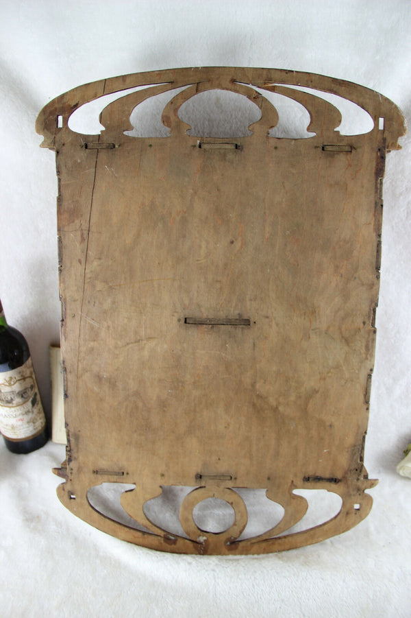 Art nouveau jugendstil wood carved Wall apothecary Kitchen spices cabinet rare