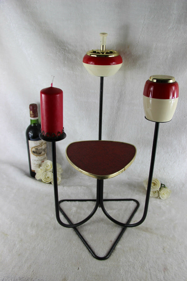 Retro Vintage side smoking table 1960 mid century ashtray cigarettes holder