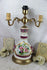 1970 French porcelain Floral Table lamp marked