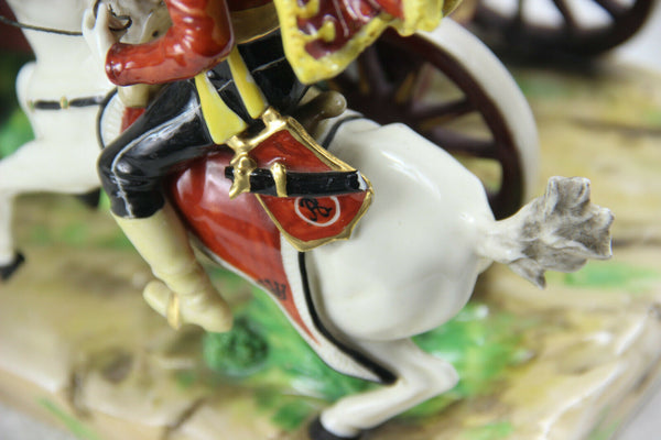 XL German potschappel DRESDEN porcelain mark large Coach carriage princess group