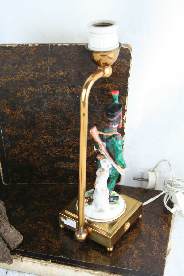 vintage 1960 French Napoleon soldier officer figurine army lamp brass base