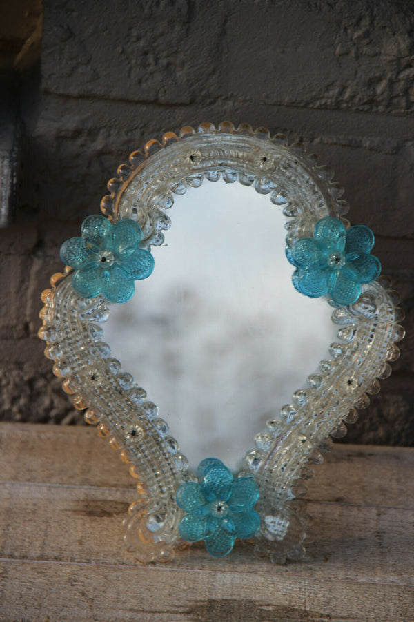Vintage italian murano glass hand blown Make up vanity table mirror