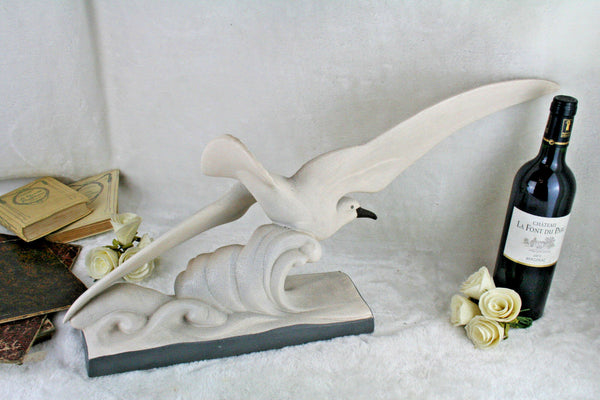 Gorgeous French ceramic Art deco design Bird Statue sculpture 1980's
