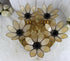 Retro Boulanger mark mid century mother pearl Chandelier pendant gold gilt 1970
