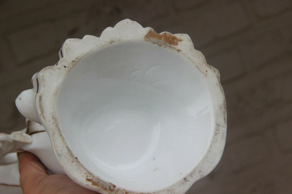 PAIR antique vieux paris hand paint floral porcelain vases 19th c