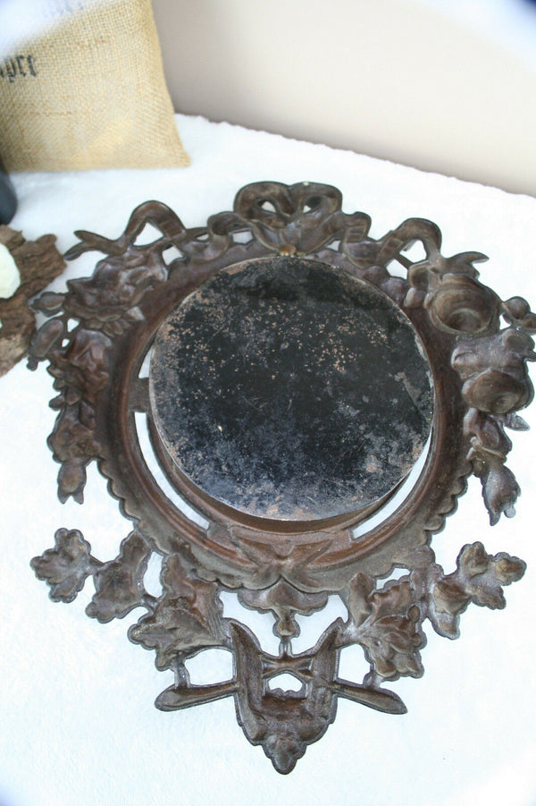 French vtg Wall Cast iron clock louis XVI decor 1960's