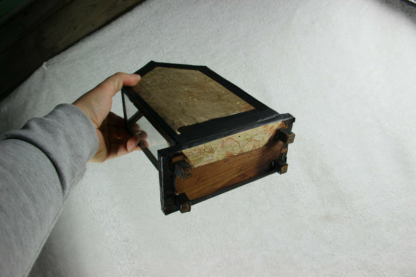 Antique 1900 French Home altar chapel glass Madonna religious