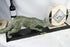 XXL ART DECO 1937 French Fox spelter bronze marked clock marble base rare