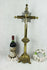 Antique XL French Altar religious 19thc Brass bronze Crucifix dragon heads base